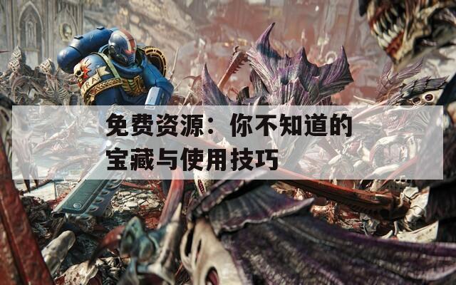 免费资源：你不知道的宝藏与使用技巧