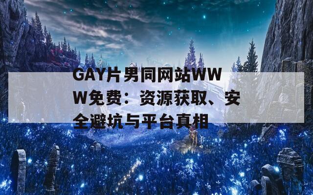 GAY片男同网站WWW免费：资源获取、安全避坑与平台真相