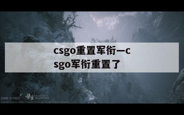 csgo重置军衔—csgo军衔重置了
