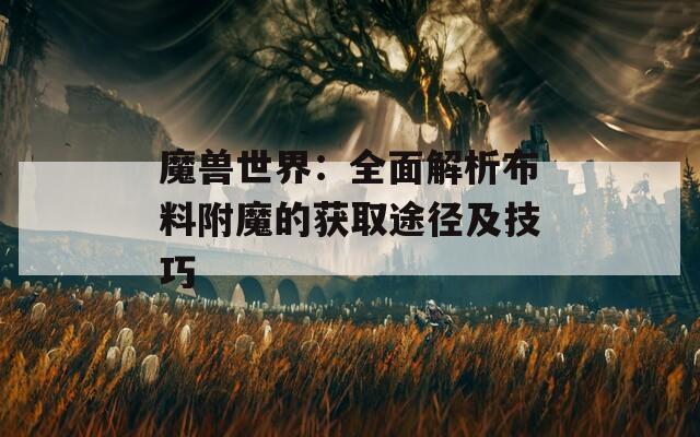 魔兽世界：全面解析布料附魔的获取途径及技巧