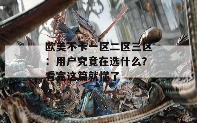 欧美不卡一区二区三区：用户究竟在选什么？看完这篇就懂了